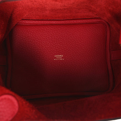 Hermes Taurillon Clemence Picotin Lock 18 PM  Rouge Casaque 5 of 11