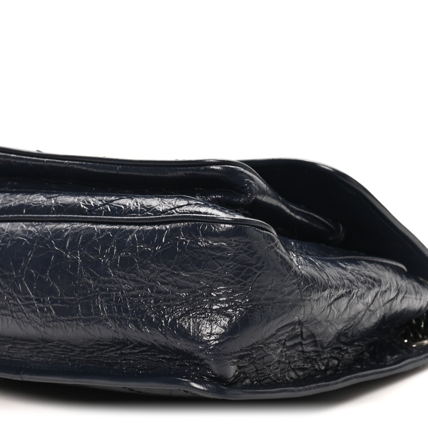 Saint Laurent Crinkled Calfskin Matelasse Monogram Medium Niki Chain Satchel Deep Marine 10 of 10