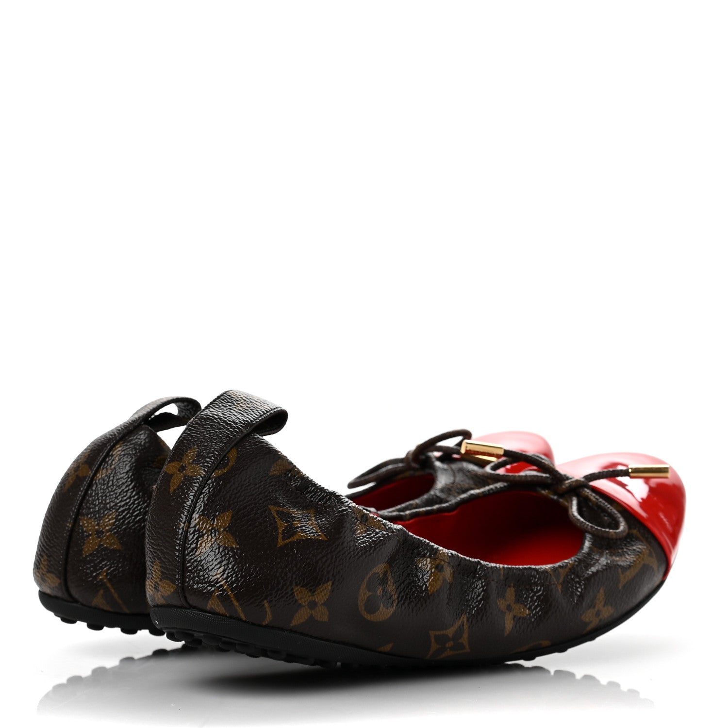 Louis Vuitton Monogram Patent Flirty Ballerina Flats 38 Coquelicot 4 of 7