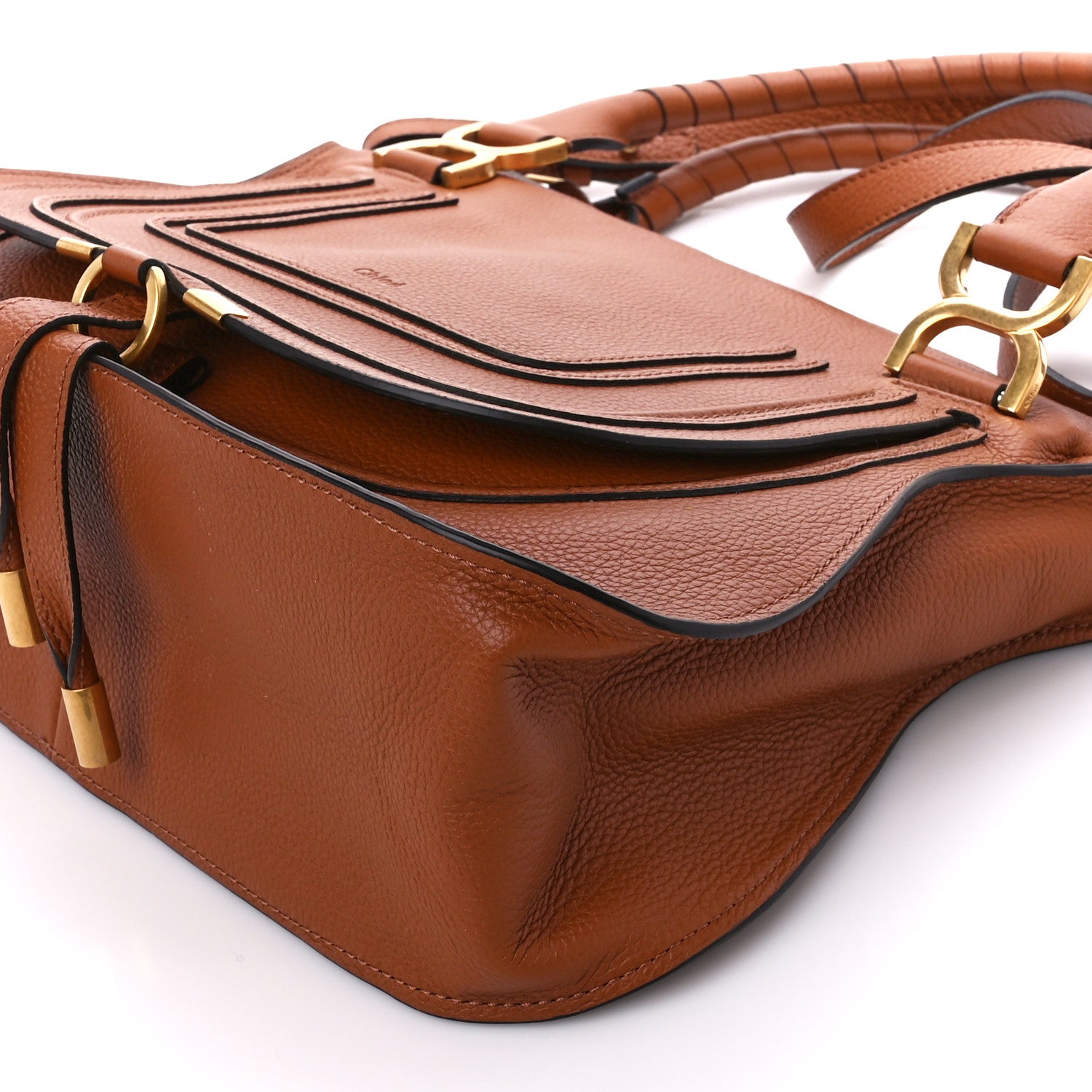 Chloe Calfskin Braided Medium Marcie Double Carry Tan 11 of 11