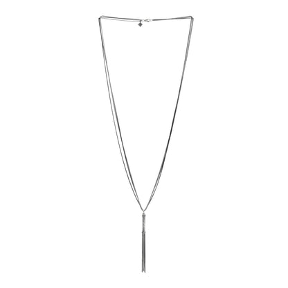 David Yurman Sterling Silver Diamond Cable Tassel Pendant Box Chain Necklace Black 2 of 4