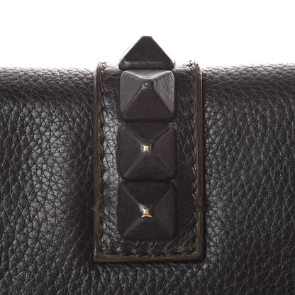 Valentino Garavani Pebbled Calfskin Medium Glam Lock Rockstud Flap Black 9 of 12