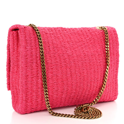 Saint Laurent Raffia Medium Monogram Kate Satchel Pink 3 of 9