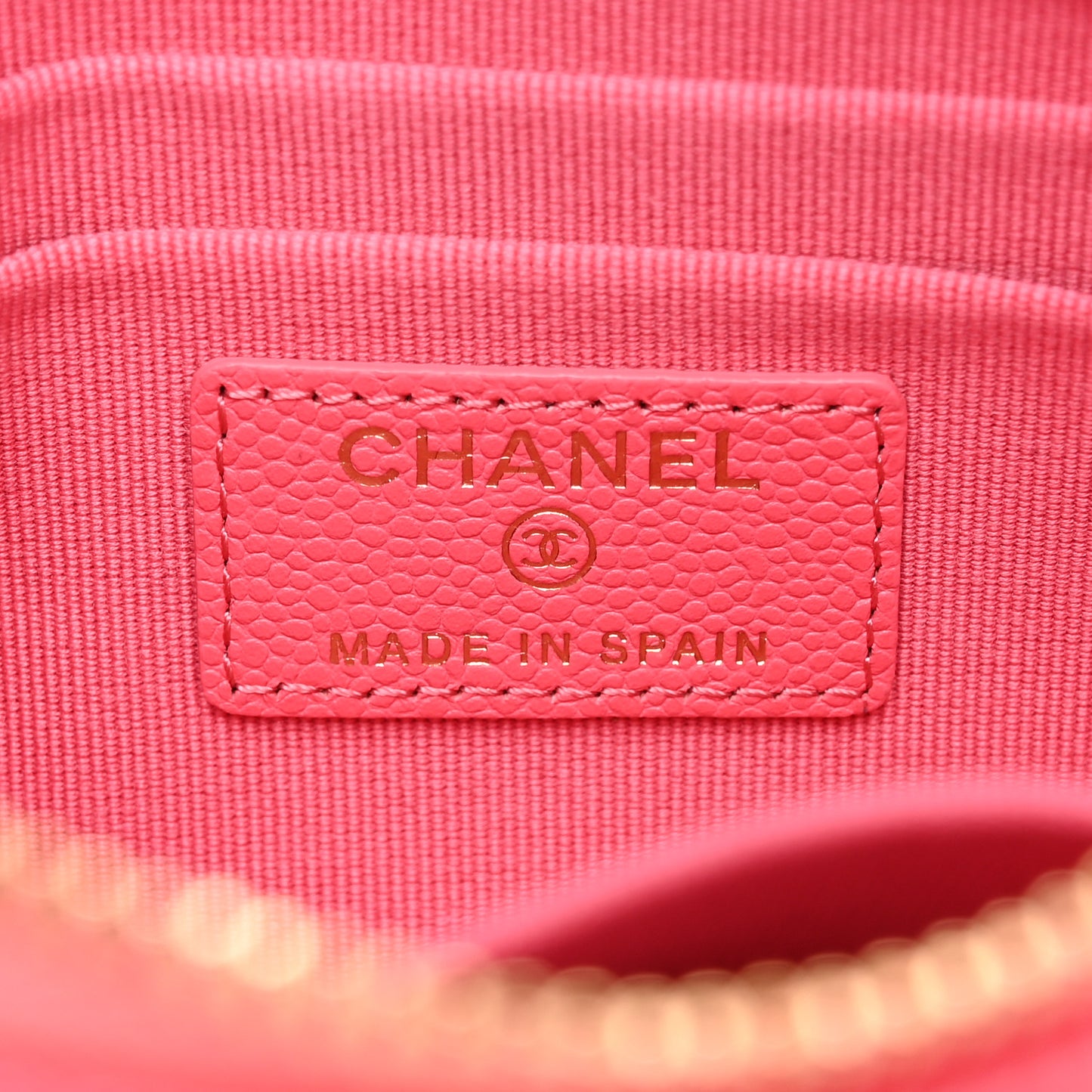 Caviar Quilted Cosmetic Case Pink