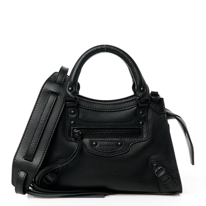 Balenciaga Grained Calfskin Neo Classic Black Hardware Mini City Black 1 of 10