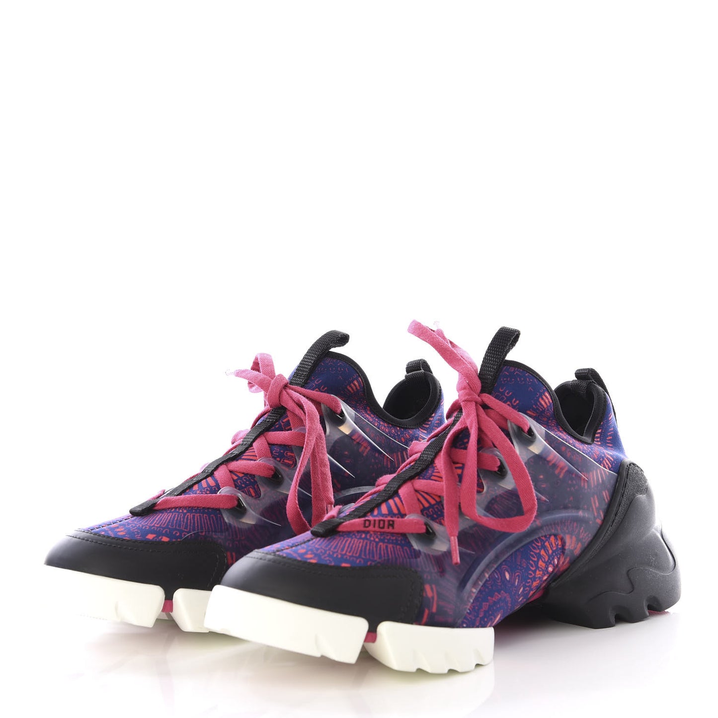 Technical Fabric Rubber Womens Fireworks D-Connect Sneakers 39 Deep Blue Pink