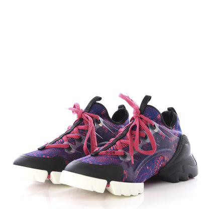 Christian Dior Technical Fabric Rubber Womens Fireworks D-Connect Sneakers 39 Deep Blue Pink 2 of 9