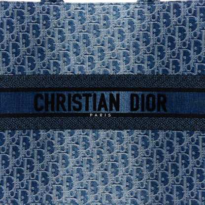 Christian Dior Oblique Denim Large Book Tote Blue 8 of 10