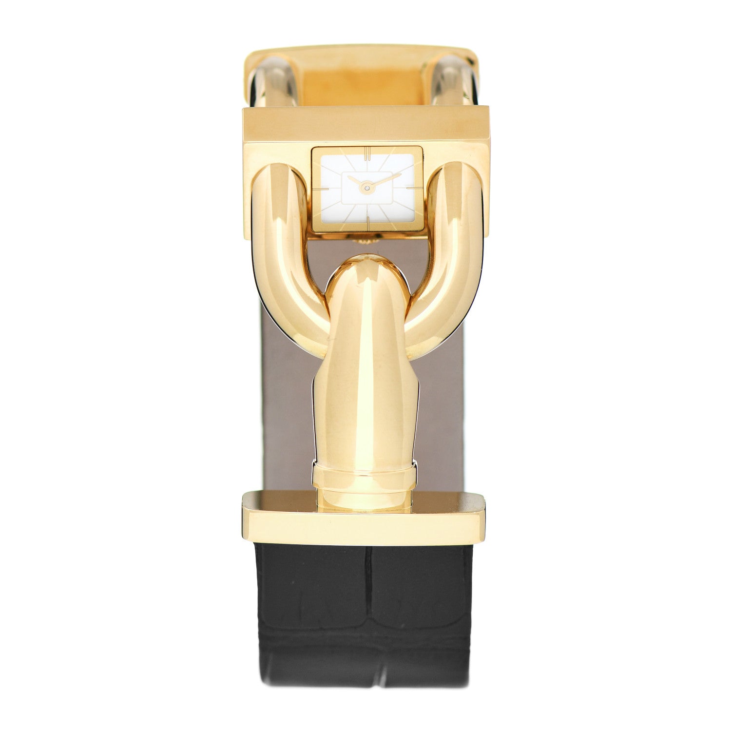 Van Cleef & Arpels 18K Yellow Gold Alligator 26mm Cadenas Quartz Watch 1 of 4