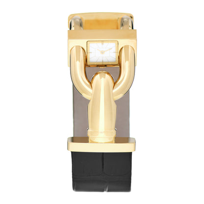 Van Cleef & Arpels 18K Yellow Gold Alligator 26mm Cadenas Quartz Watch 1 of 4
