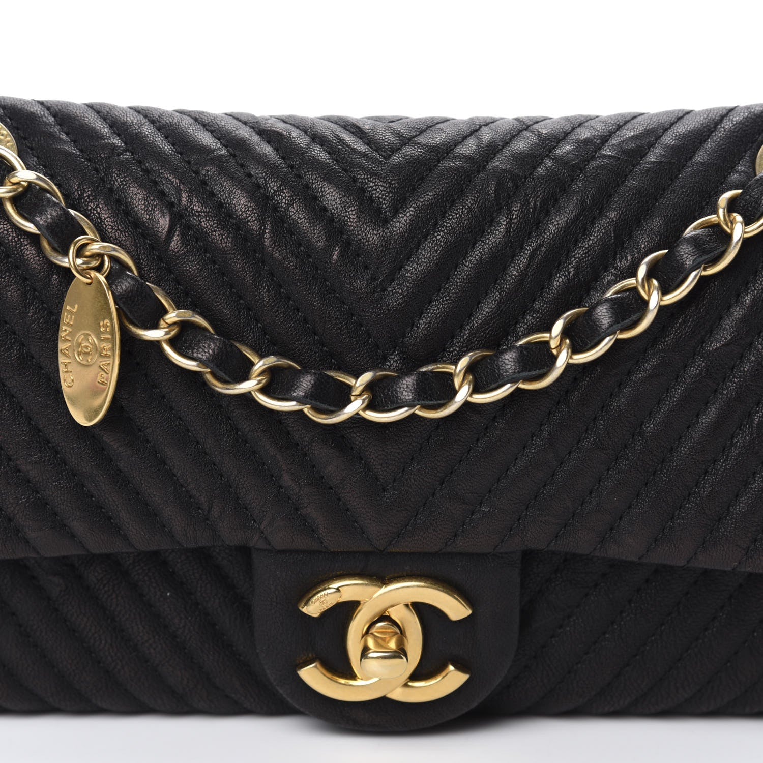 Chanel Calfskin Surpique Chevron Small Flap Black 10 of 11