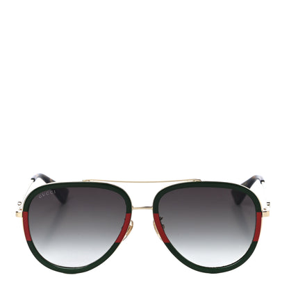 Gucci Web Aviator Sunglasses GG0062S Green Red 4 of 7
