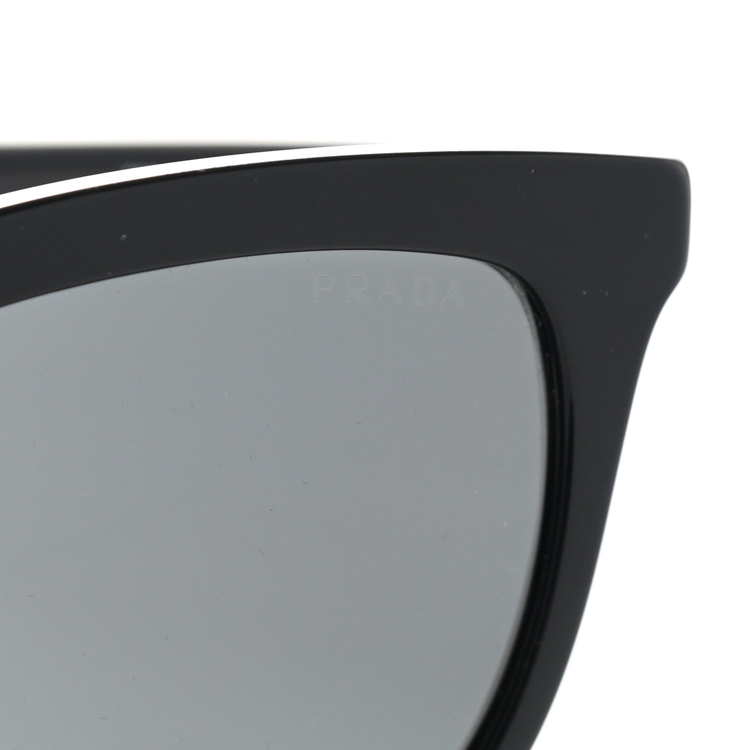 Prada Acetate Pillow Cat Eye Sunglasses SPR 03X Black 5 of 8