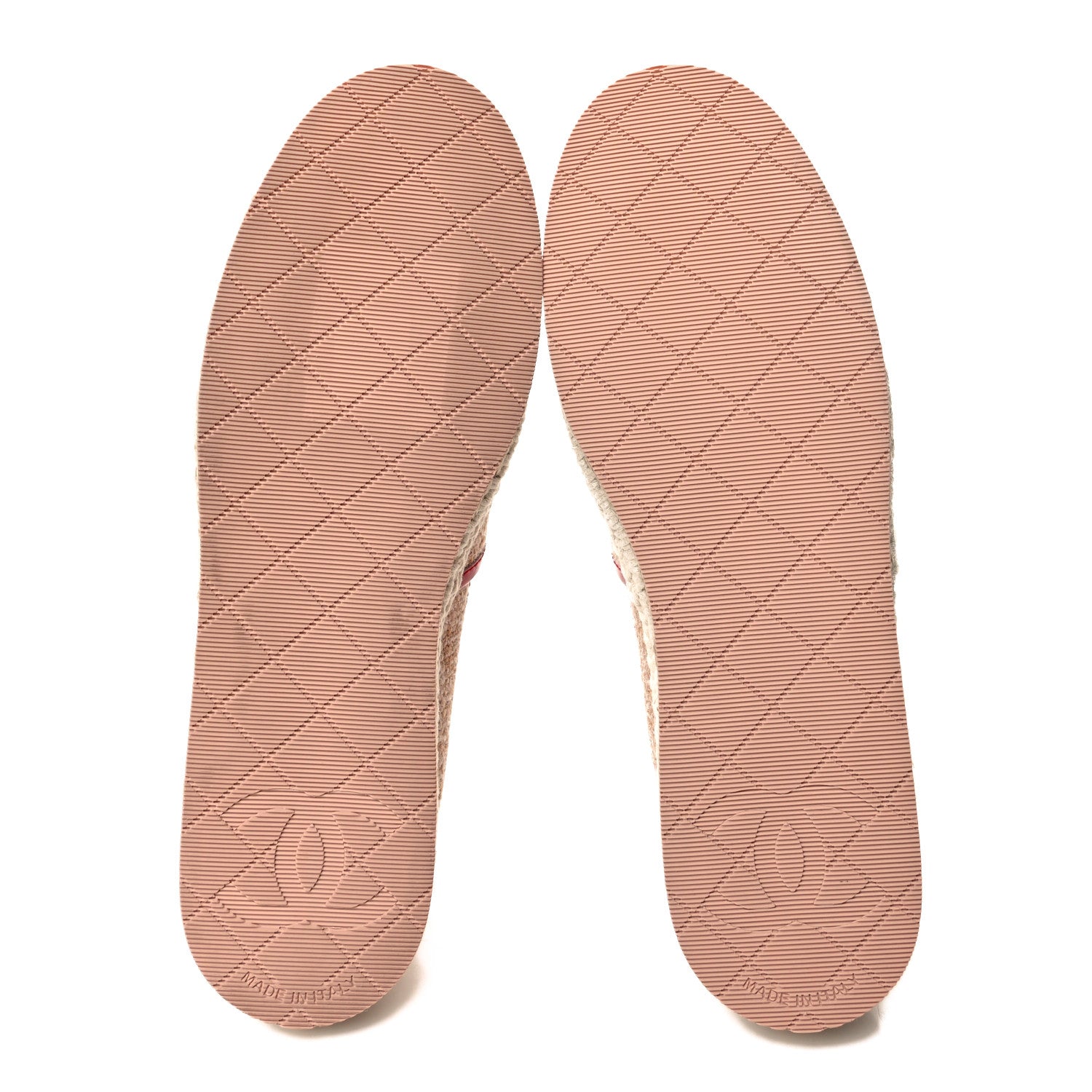 Chanel Fabric Patent Calfskin CC Espadrilles 38 Pink Red 5 of 9