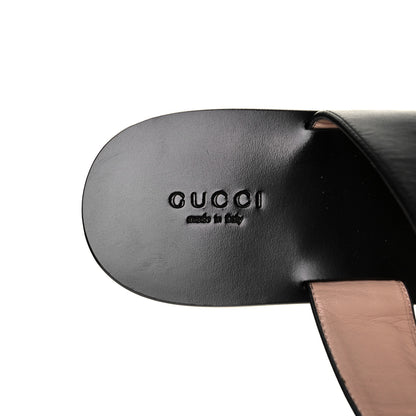 Gucci Calfskin GG Marmont Thong Sandals 38.5 Black 8 of 9