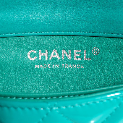 Chanel Patent Quilted Extra Mini Flap Green 7 of 8