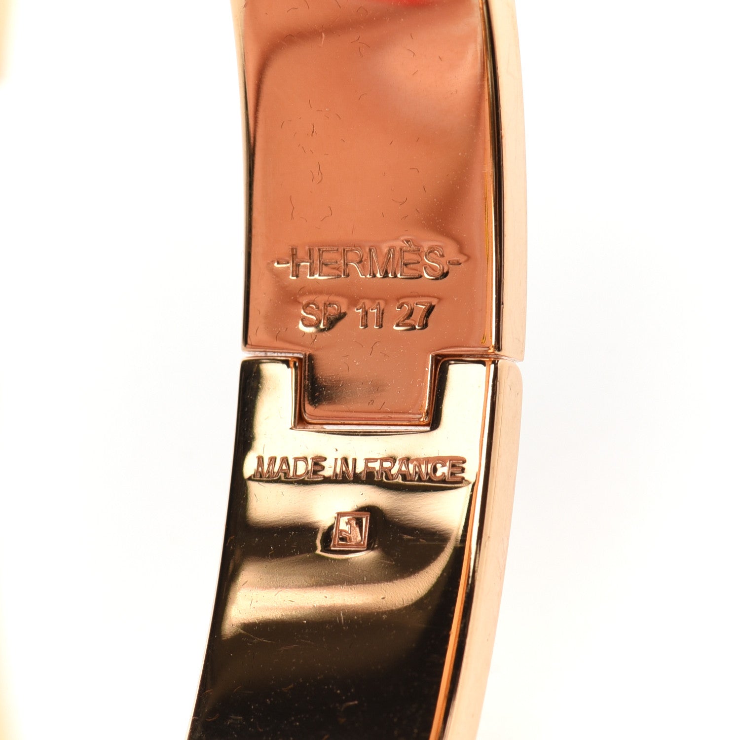 Hermes Enamel Narrow Clic Clac H Bracelet PM Orange Papaye 4 of 4