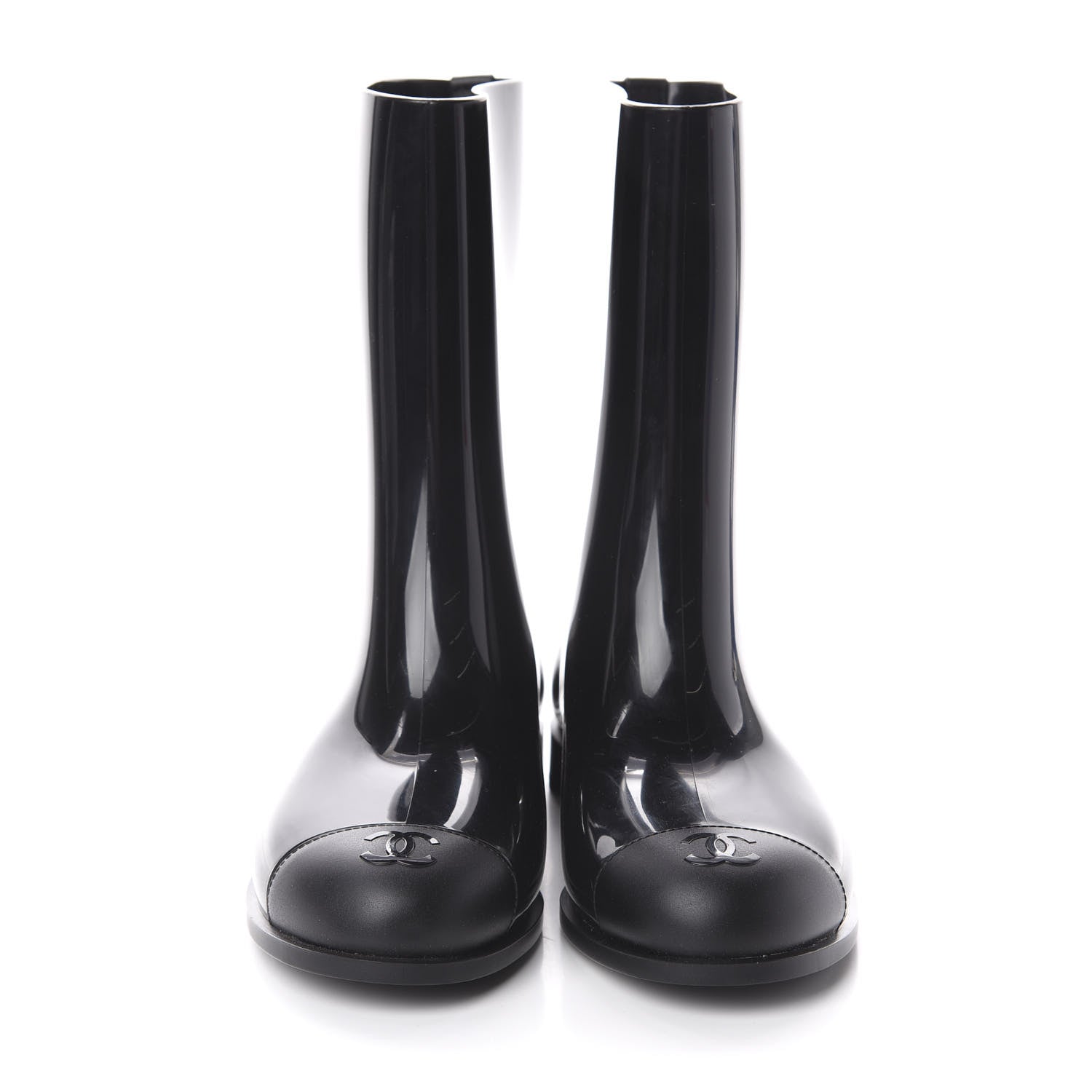 Chanel Rubber Rain Boots 36 Black 2 of 7