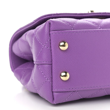 Chanel Caviar Quilted Extra Mini Coco Handle Flap Purple 9 of 11