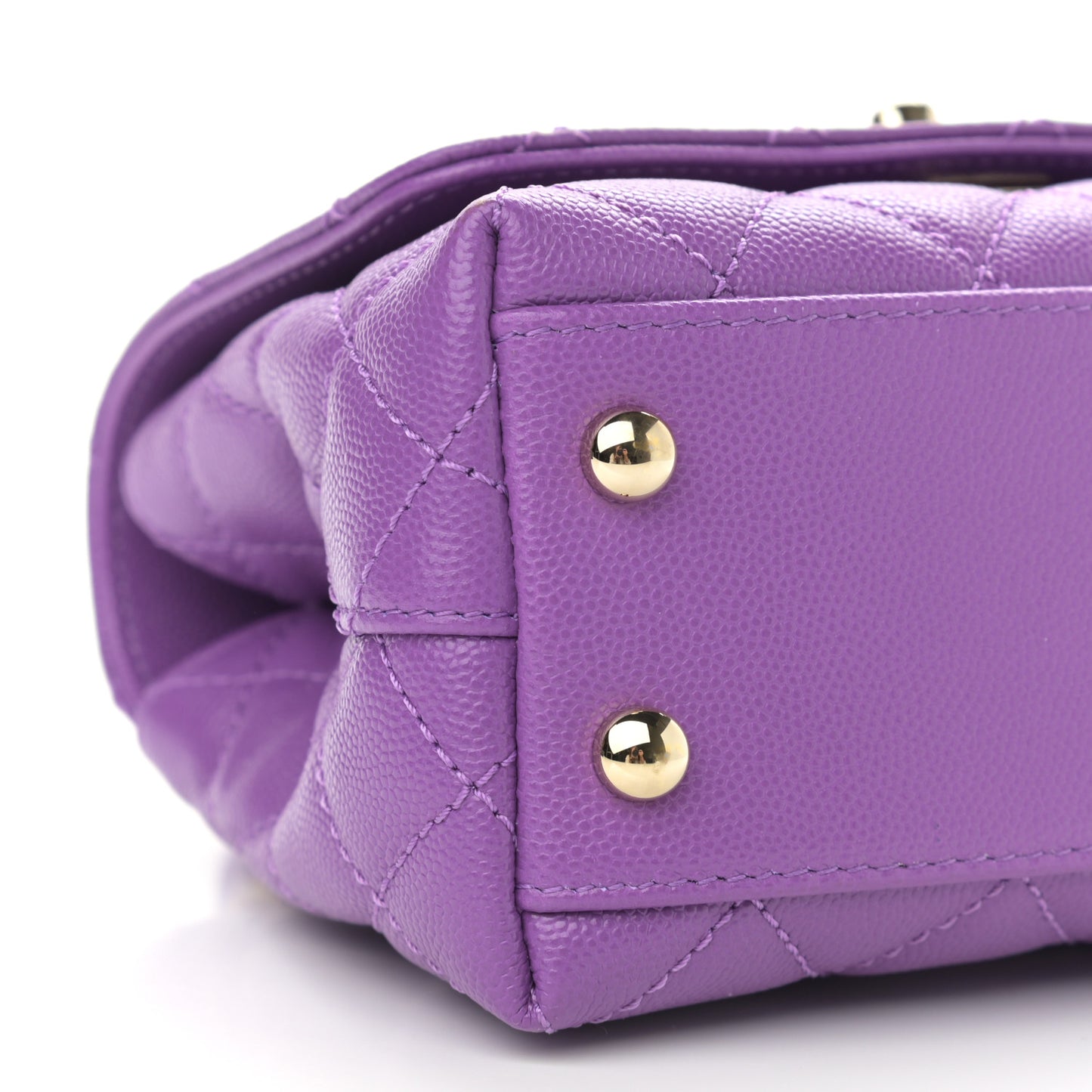 Caviar Quilted Extra Mini Coco Handle Flap Purple