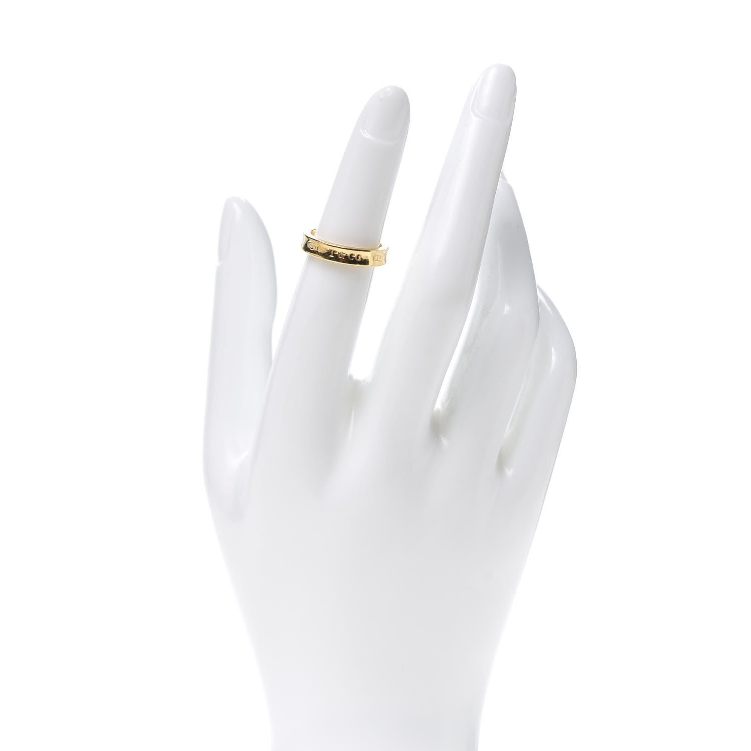 Tiffany 18K Yellow Gold Narrow 1837 Ring 48 4.5 2 of 5