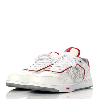 Christian Dior Smooth Calfskin Oblique Galaxy Perforated Mens B27 Low Top Sneakers 45 White Red 3 of 5