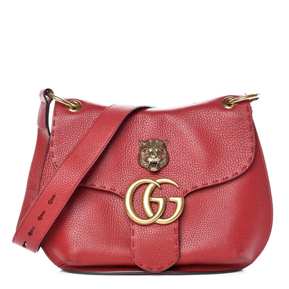 Gucci Cellarius Calfskin Feline GG Marmont Flap Shoulder Bag Vulcanic Red 1 of 14