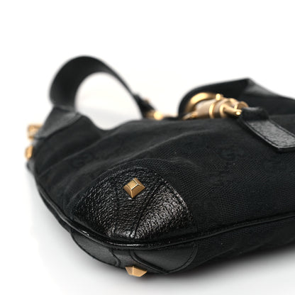Gucci Monogram Mini Piston Lock Jackie O Hobo Black 8 of 9