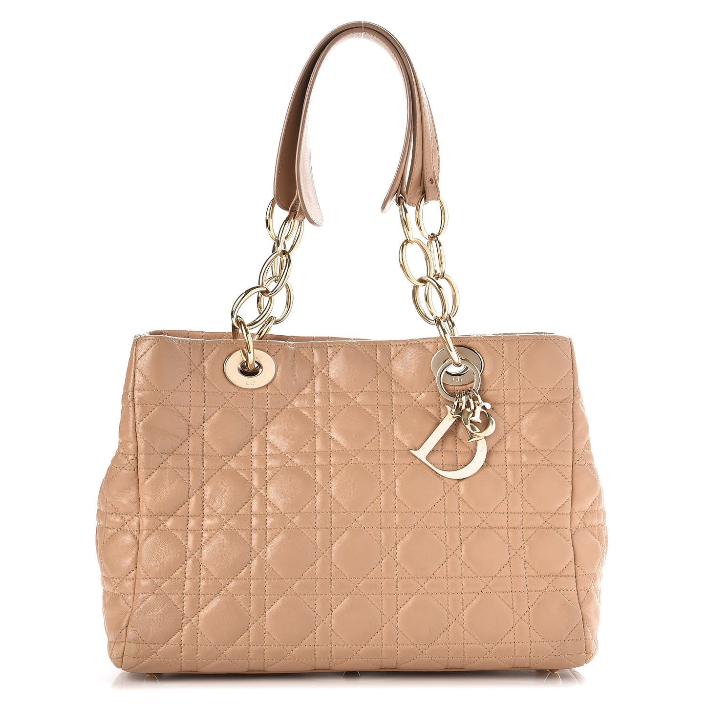 Lambskin Cannage Small Dior Soft Shopping Tote Beige