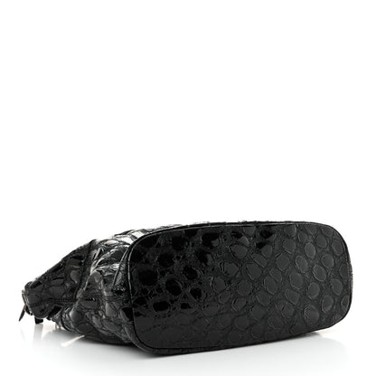 Givenchy Patent Crocodile Embossed Large Nightingale Black 4 of 11