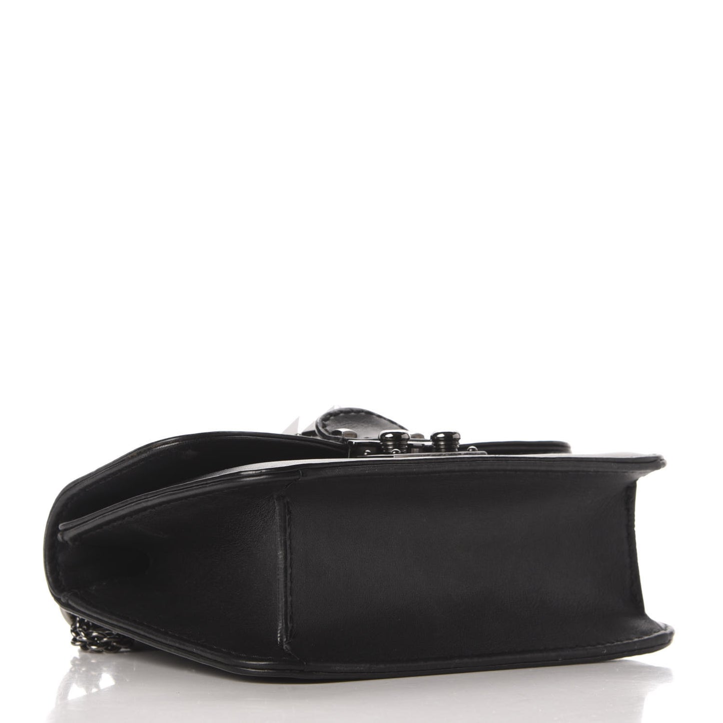 Vitello Mini Glam Lock Rockstud Flap Black