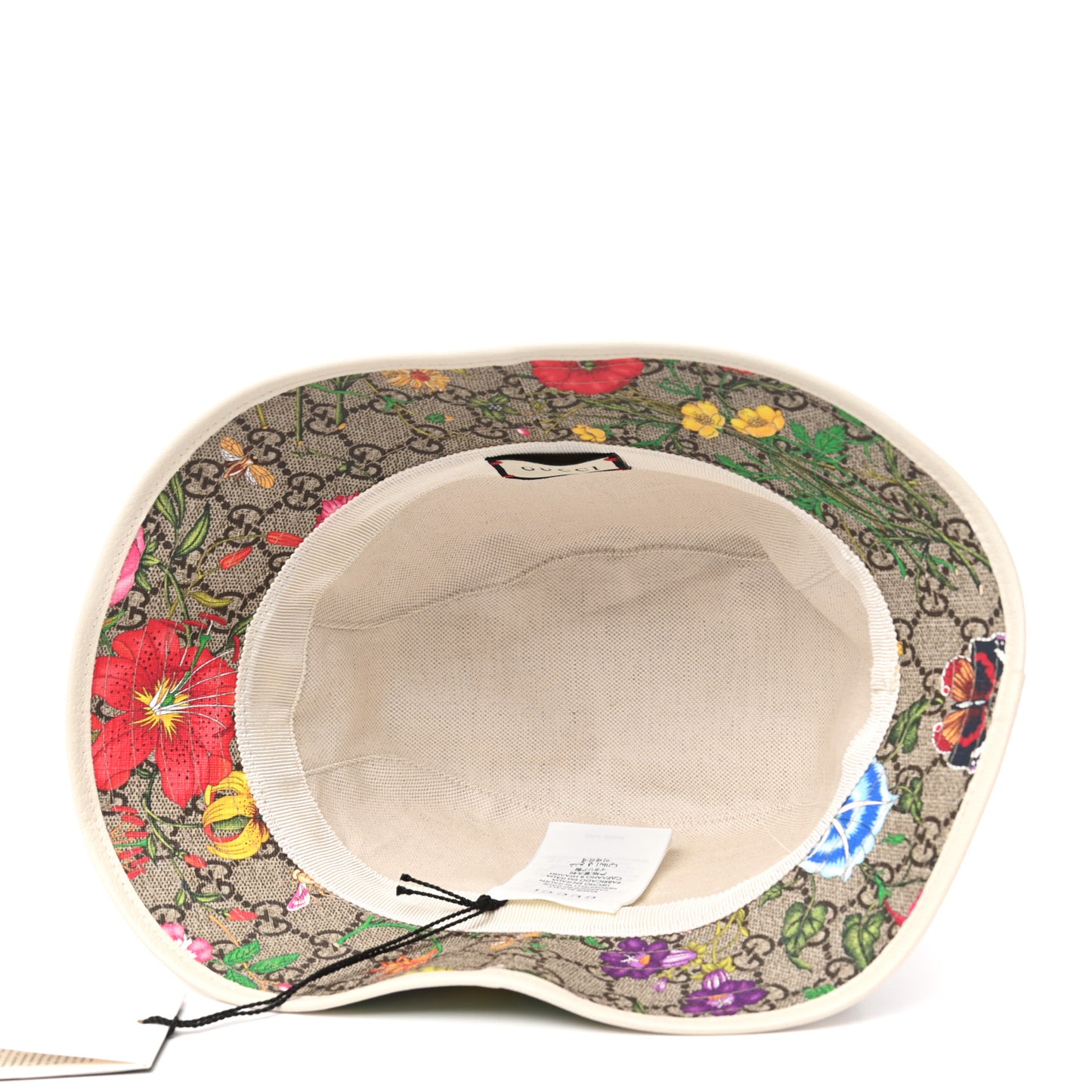 GG Supreme Monogram Flora Fedora Hat L White