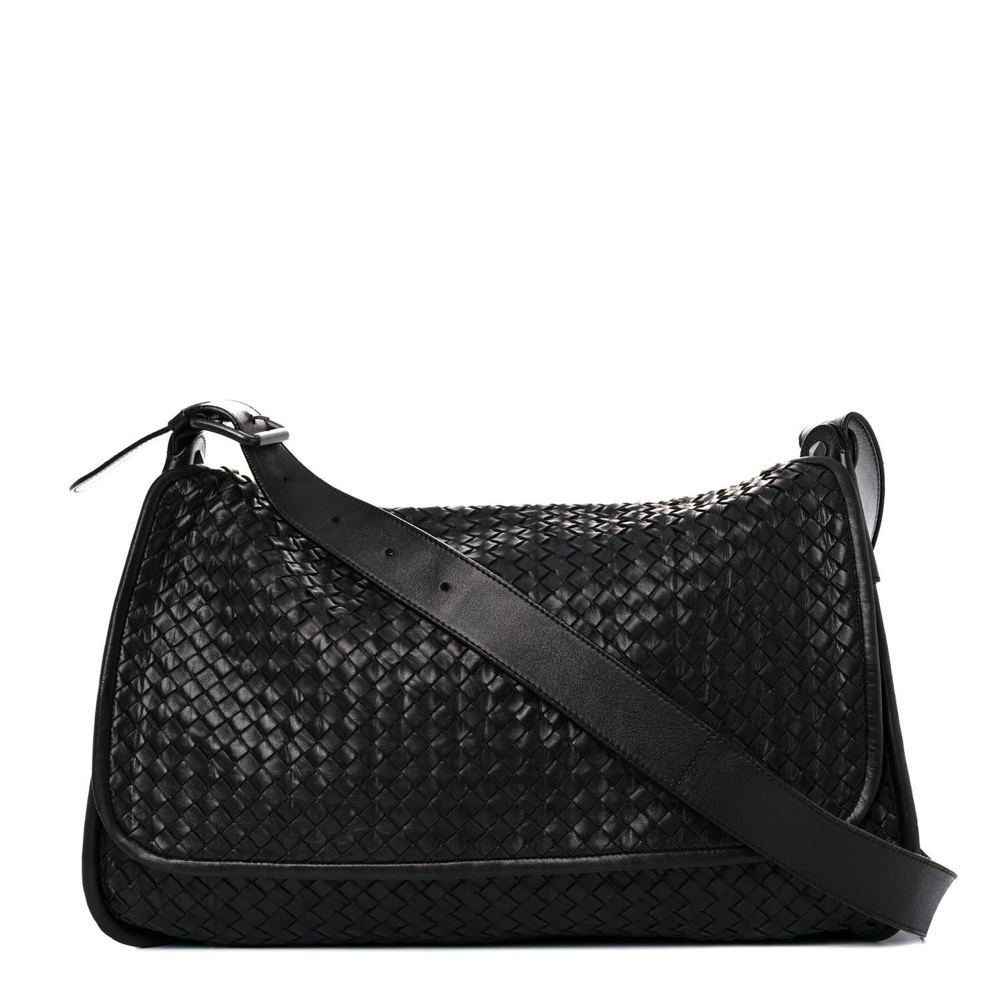 Nappa Intrecciato Messenger Bag Black