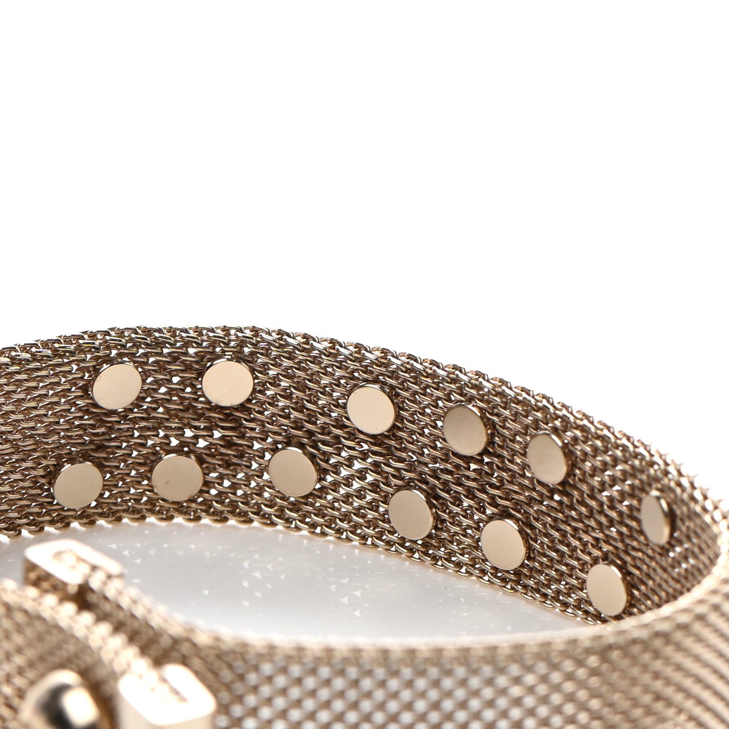 Metal Mesh Logo Bracelet Gold