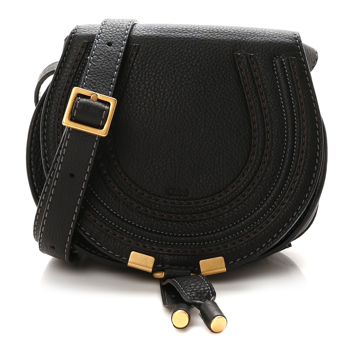 Chloe Calfskin Mini Marcie Round Crossbody Bag Black 1 of 11