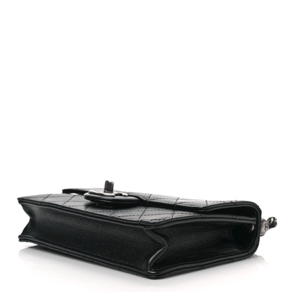 Chanel Goatskin Quilted Logo Small Chic Flap Black 7 of 7