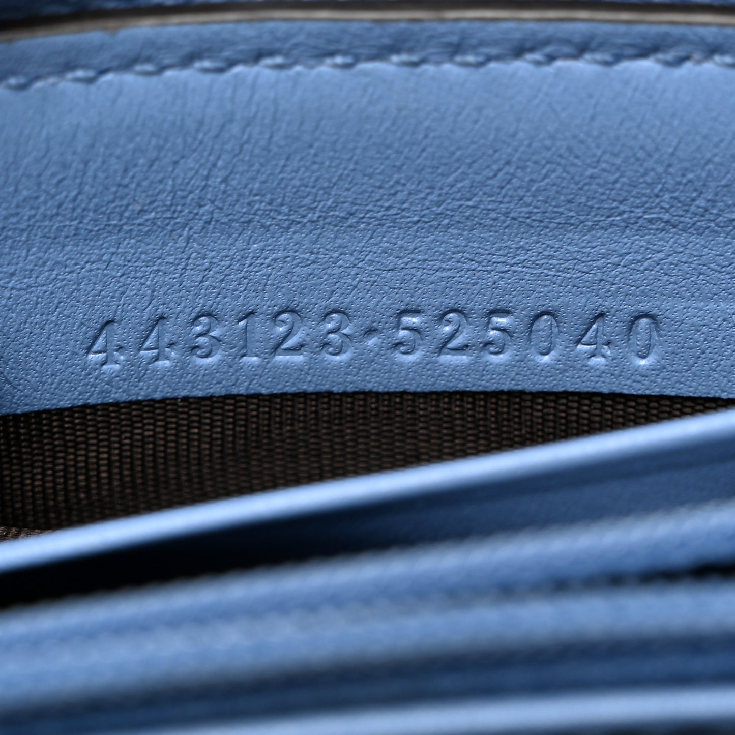 Calfskin Matelasse GG Marmont Zip Around Wallet Clear Sky Blue