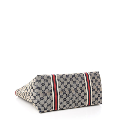 Gucci Monogram Large Jolicoeur Tote Navy Red 3 of 16
