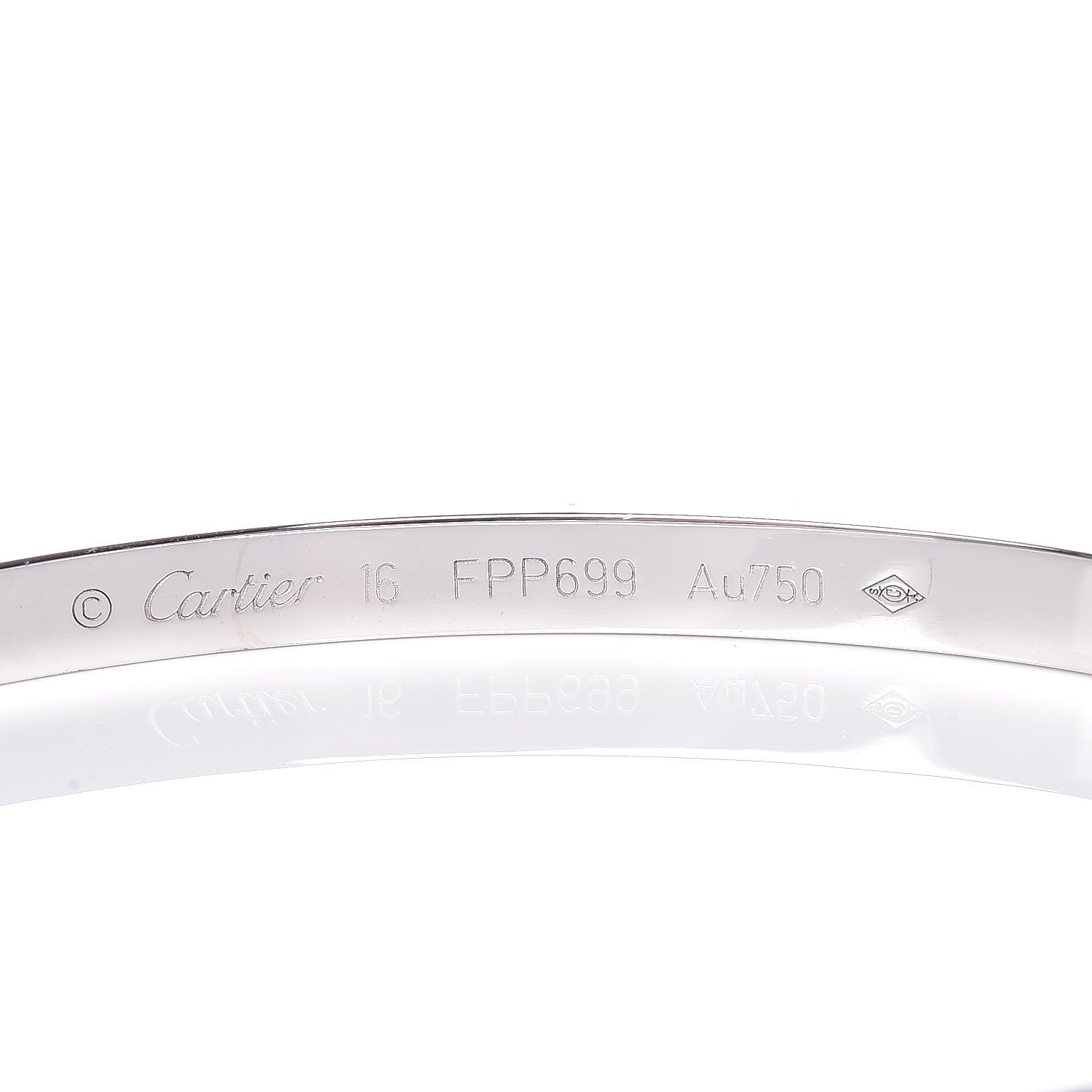 Cartier 18K White Gold Small LOVE Bracelet 16 6 of 7