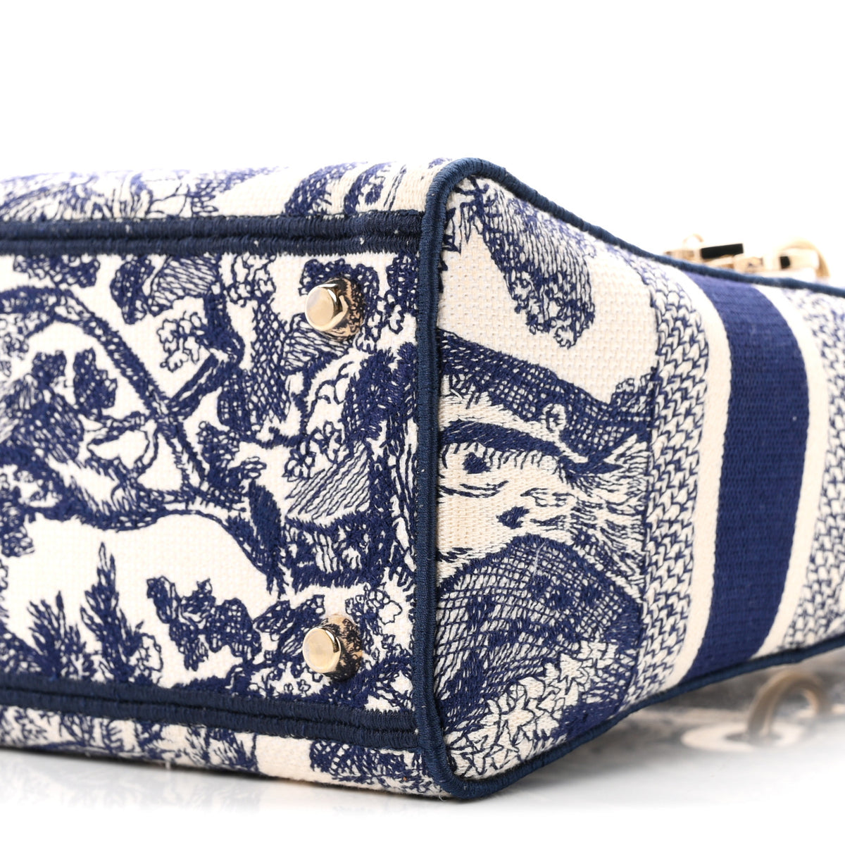 Christian Dior Toile de Jouy Embroidered Medium Lady D-Lite Blue 10 of 11