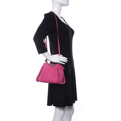 Fendi Nappa Lace Up Mini Peekaboo Iconic Satchel Geranio 2 of 9