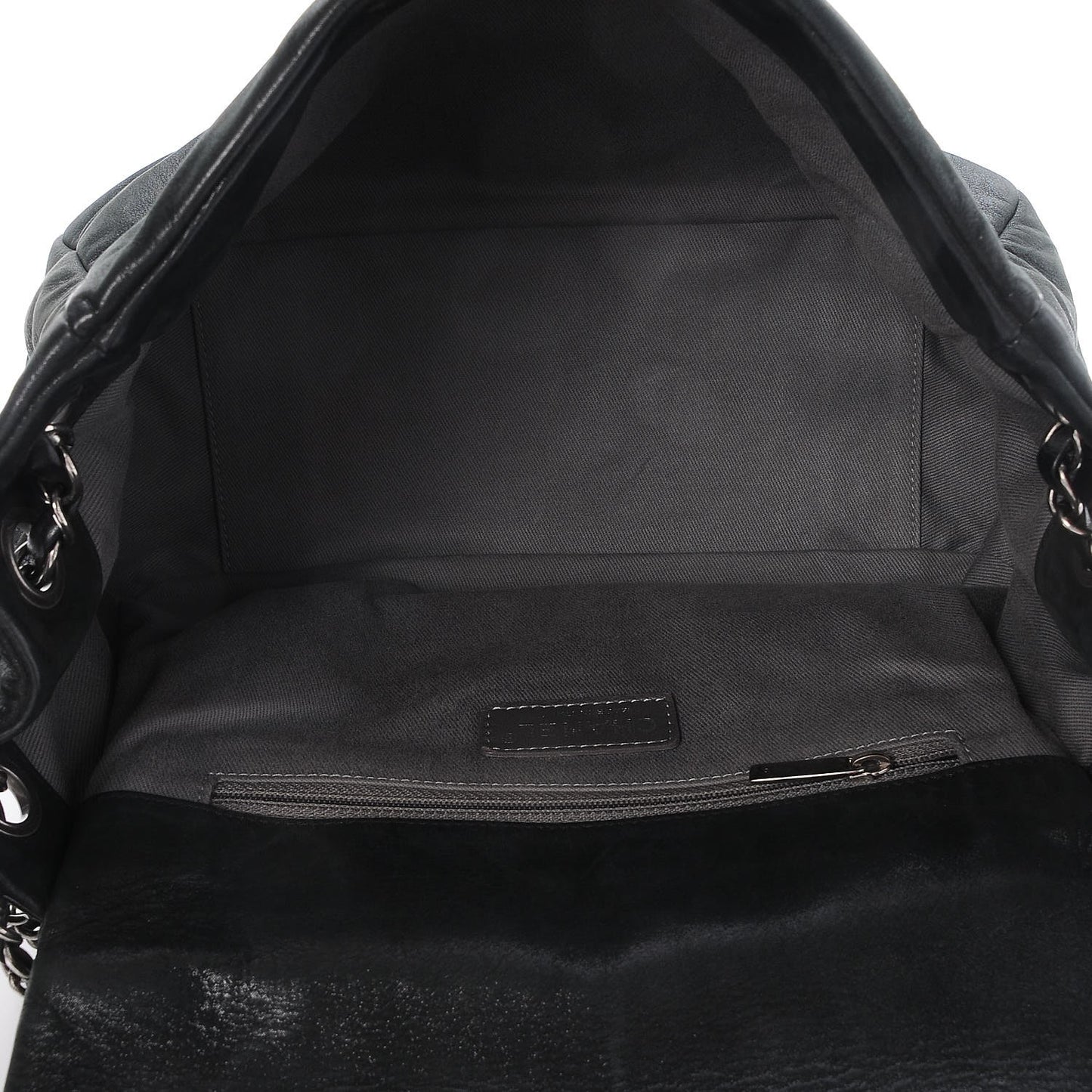 Iridescent Calfskin Glint Accordion Flap Black