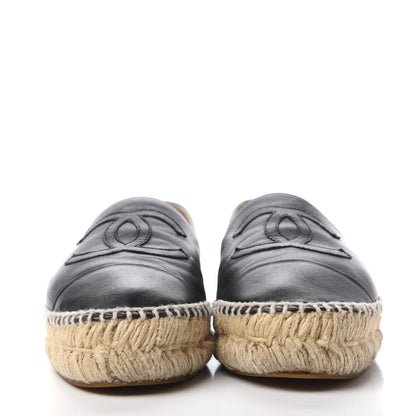 Chanel Lambskin CC Espadrilles 36 Black 2 of 11