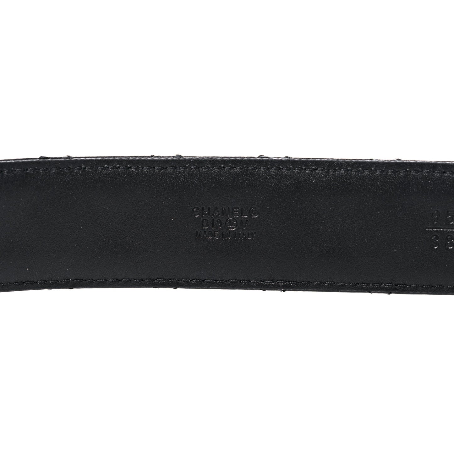 Calfskin Quilted CC Chain Belt 95 38 Black