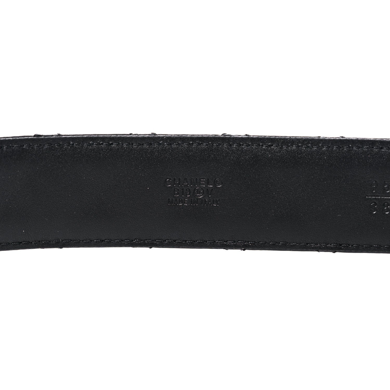 Chanel Calfskin Quilted CC Chain Belt 95 38 Black 3 of 5