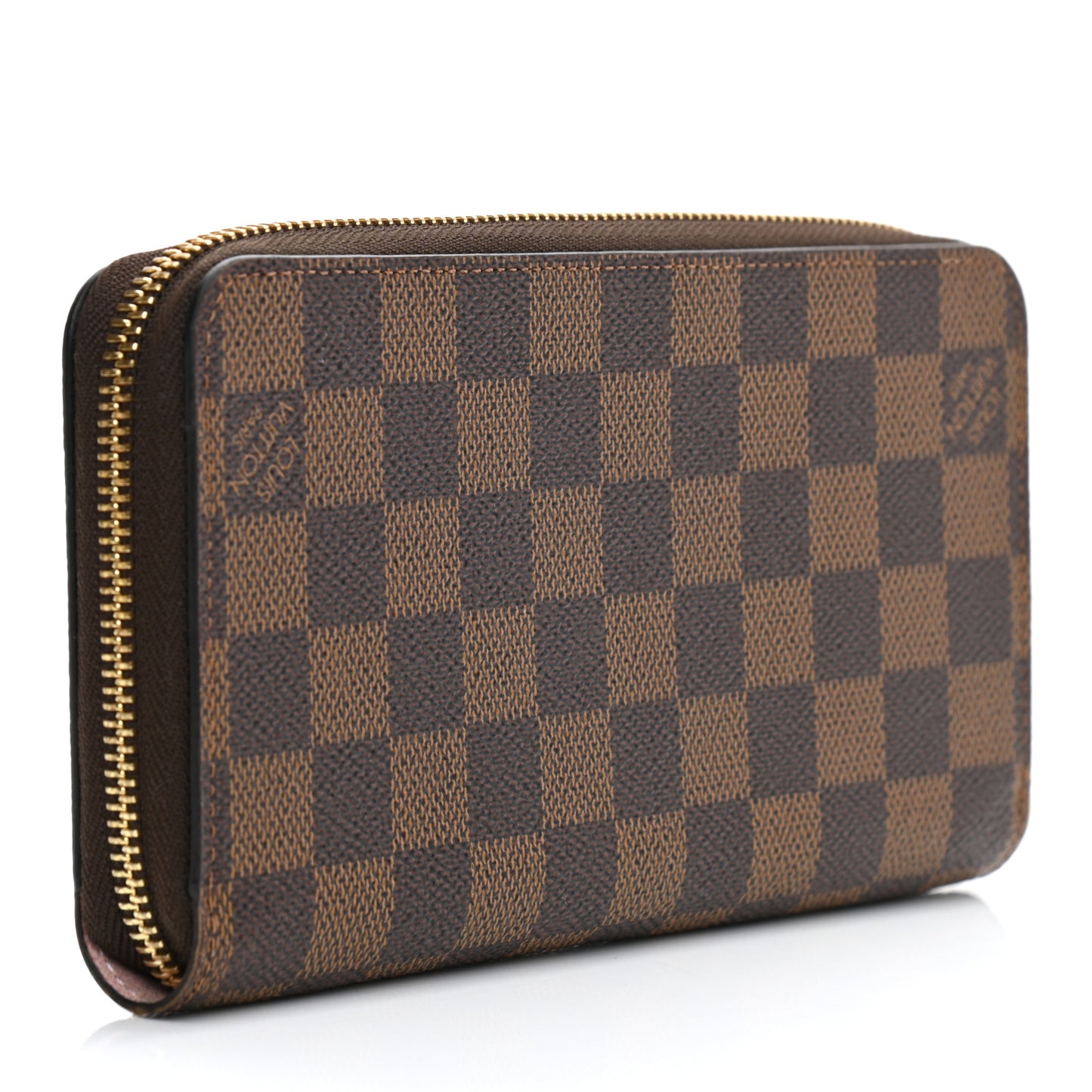Damier Ebene Zippy Wallet Rose Ballerine