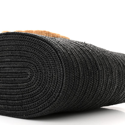 Loewe Raffia Medium Elephant Basket Tote Bag Black 10 of 14