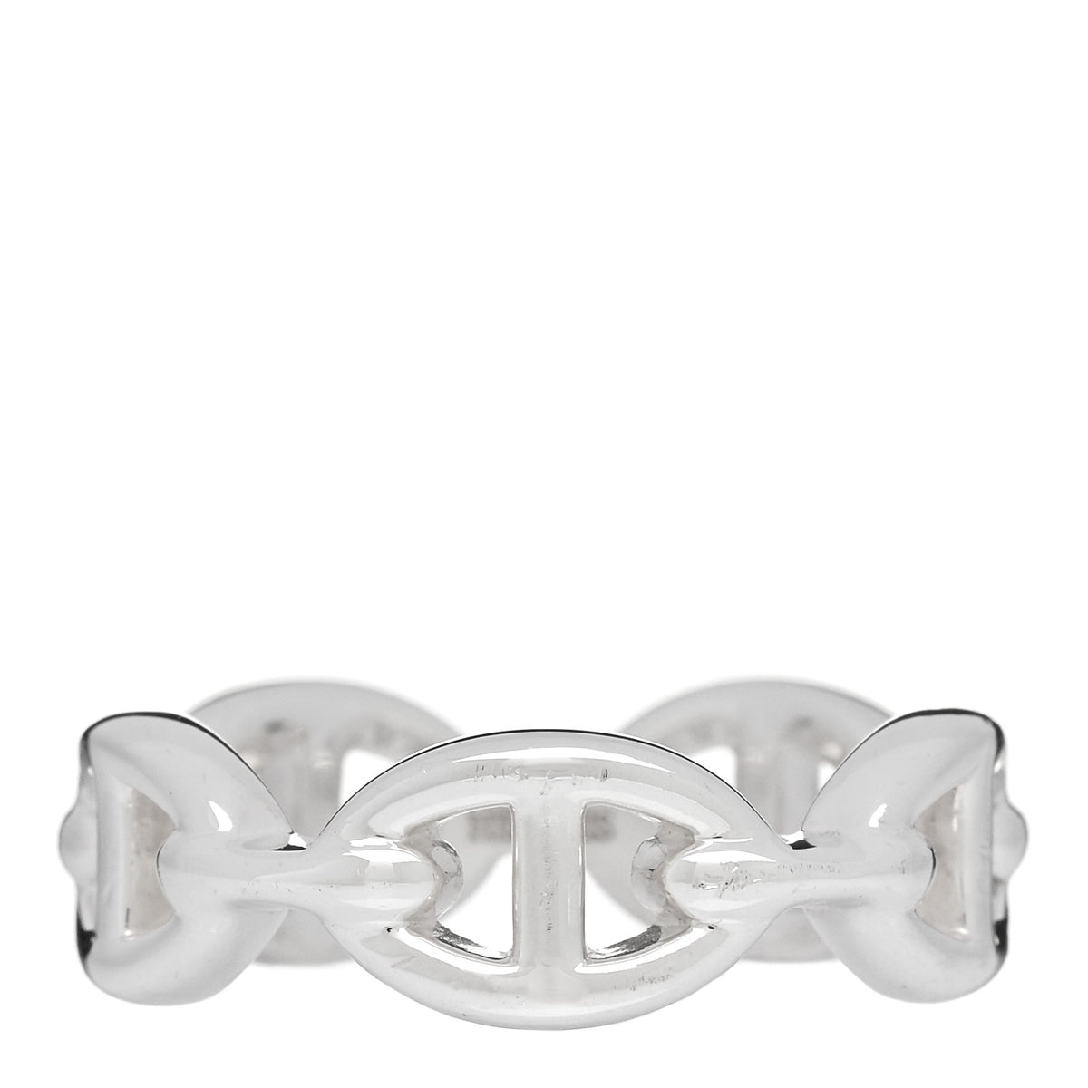 Sterling Silver PM Chaine d'Ancre Enchainee Band Ring 55 7.25