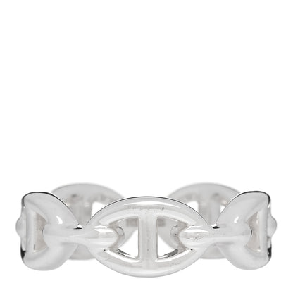 Hermes Sterling Silver PM Chaine d'Ancre Enchainee Band Ring 55 7.25 1 of 7
