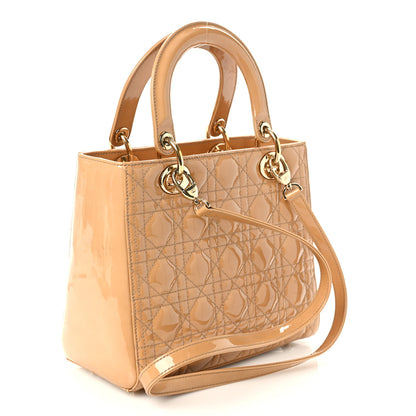 Christian Dior Patent Cannage Medium Lady Dior Beige 2 of 9
